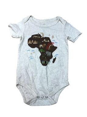 Well Worn Los Angeles Baby One-Piece Bodysuit Africa Map Print Light Heathereed